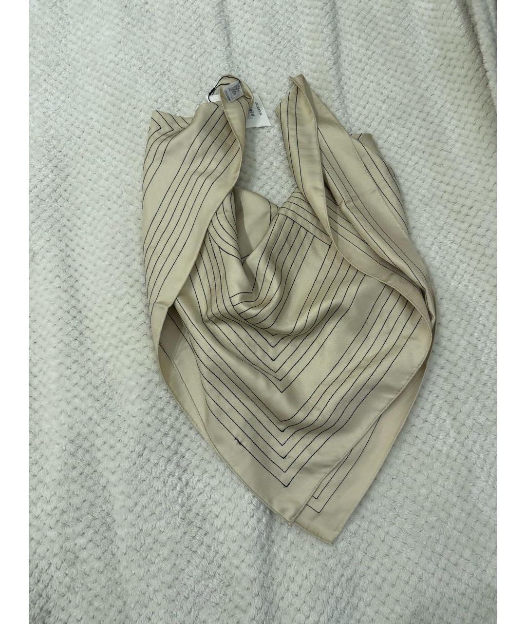TOTEME Бежевый шелковый платок, фото 6