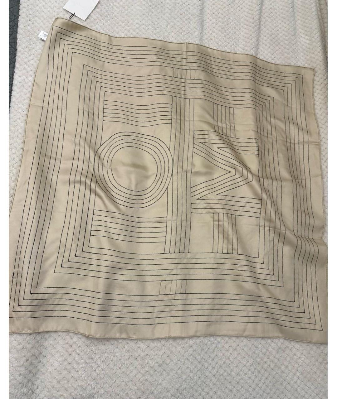 TOTEME Бежевый шелковый платок, фото 5