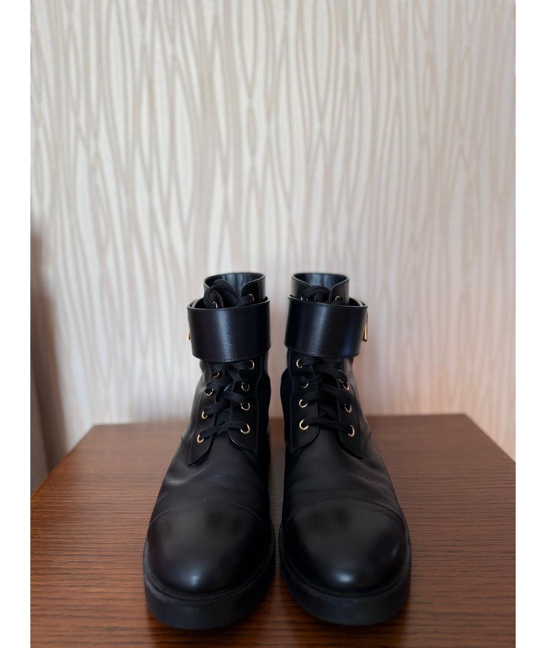 LOUIS VUITTON Черные кожаные ботинки, фото 2