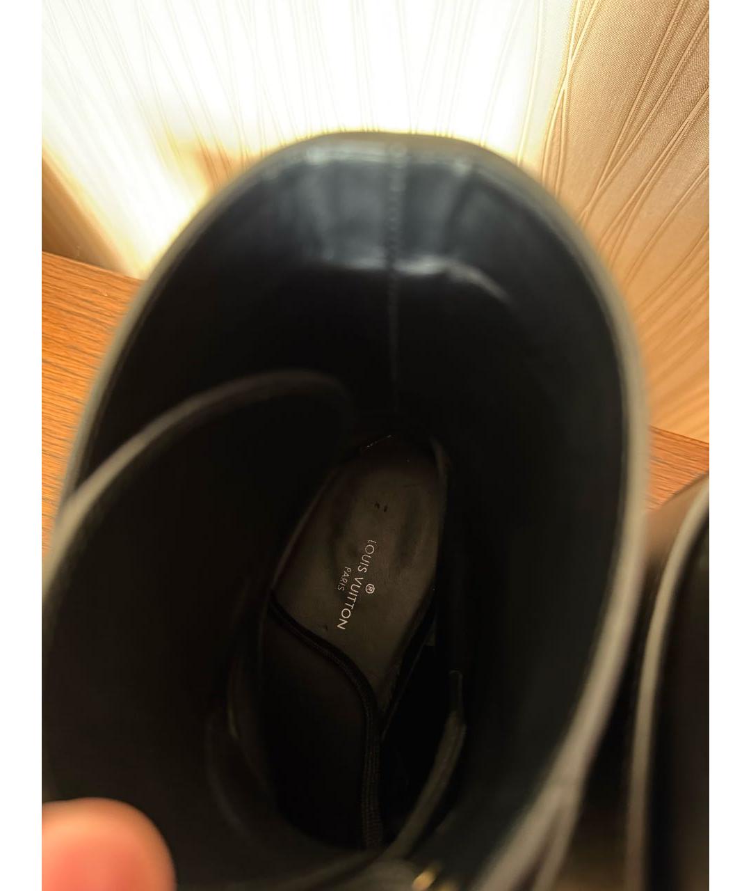 LOUIS VUITTON Черные кожаные ботинки, фото 5