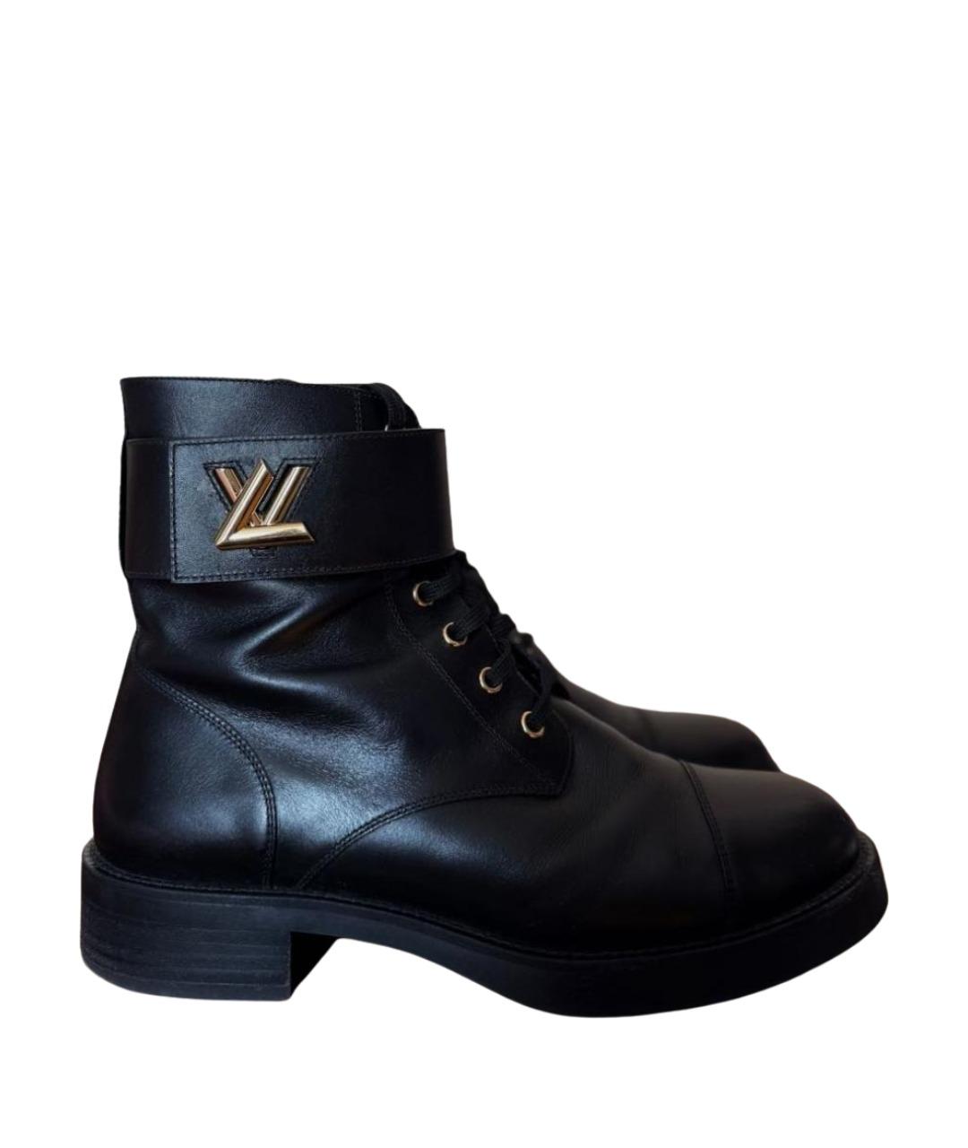 LOUIS VUITTON Черные кожаные ботинки, фото 1