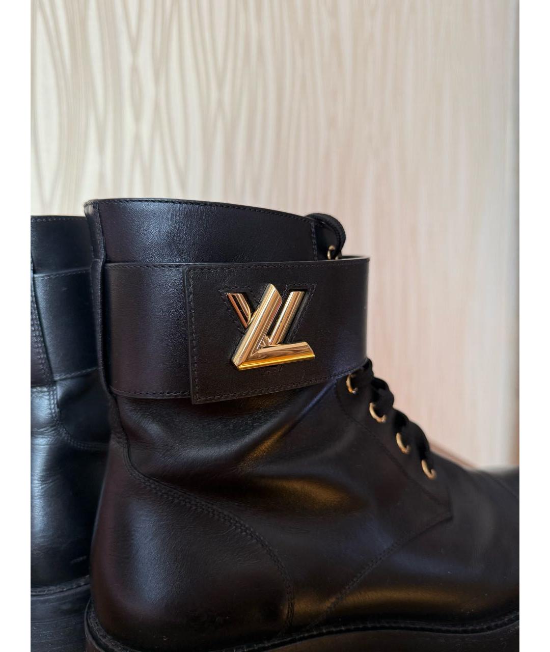 LOUIS VUITTON Черные кожаные ботинки, фото 3