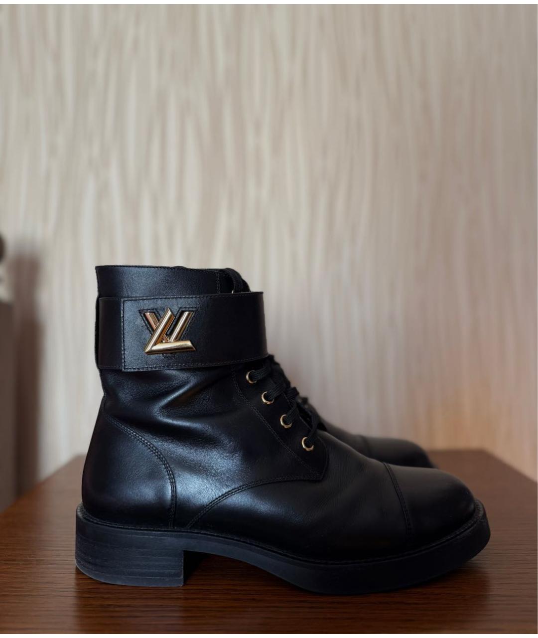 LOUIS VUITTON Черные кожаные ботинки, фото 7