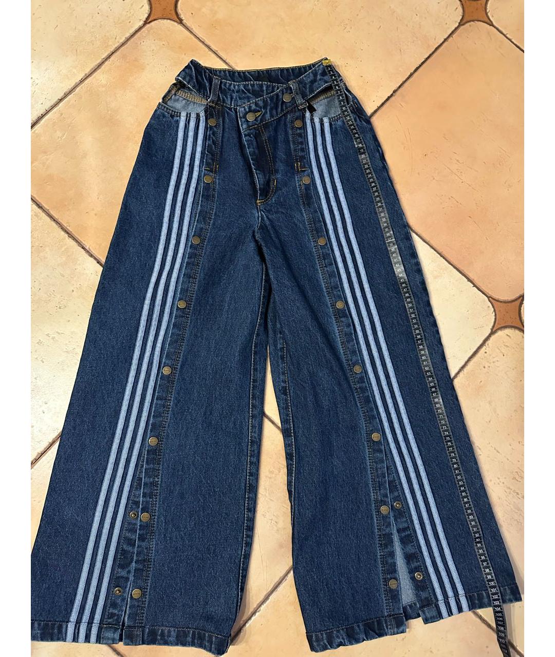 ADIDAS Темно-синие хлопковые прямые джинсы, фото 6