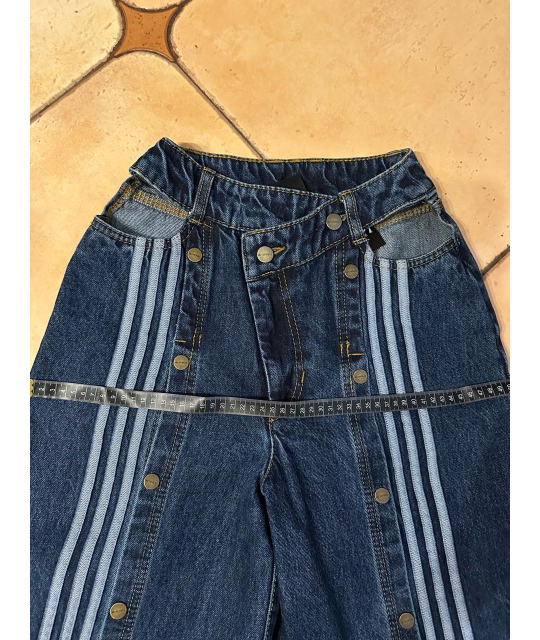 ADIDAS Темно-синие хлопковые прямые джинсы, фото 8