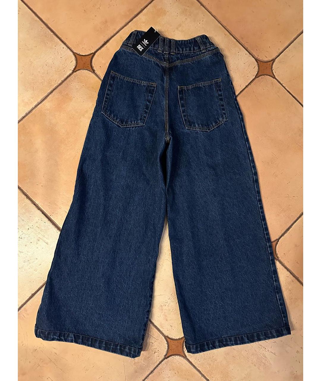 ADIDAS Темно-синие хлопковые прямые джинсы, фото 2