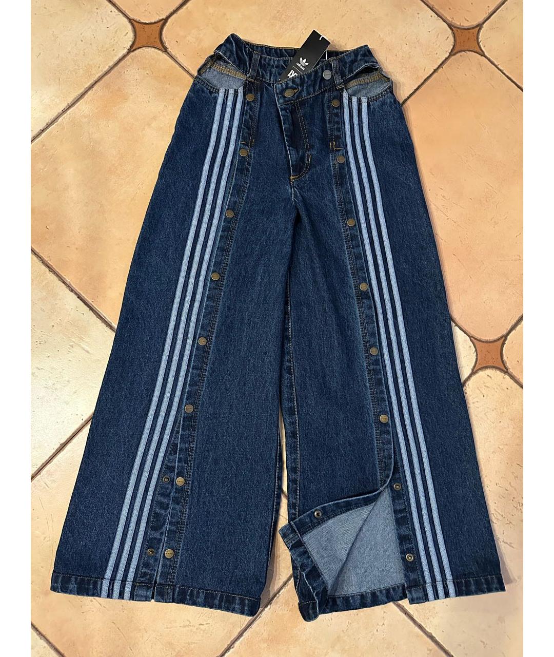 ADIDAS Темно-синие хлопковые прямые джинсы, фото 9