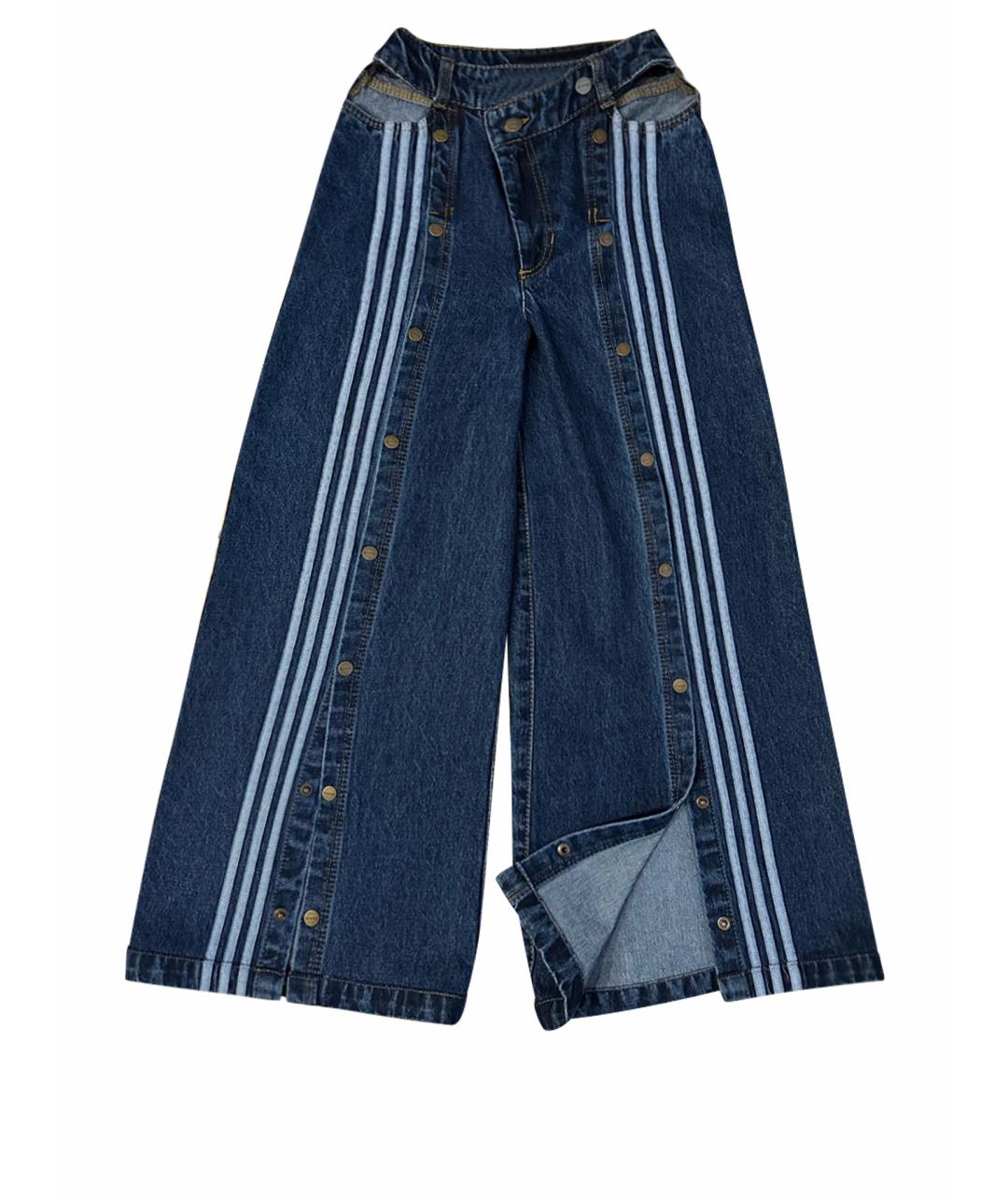 ADIDAS Темно-синие хлопковые прямые джинсы, фото 1