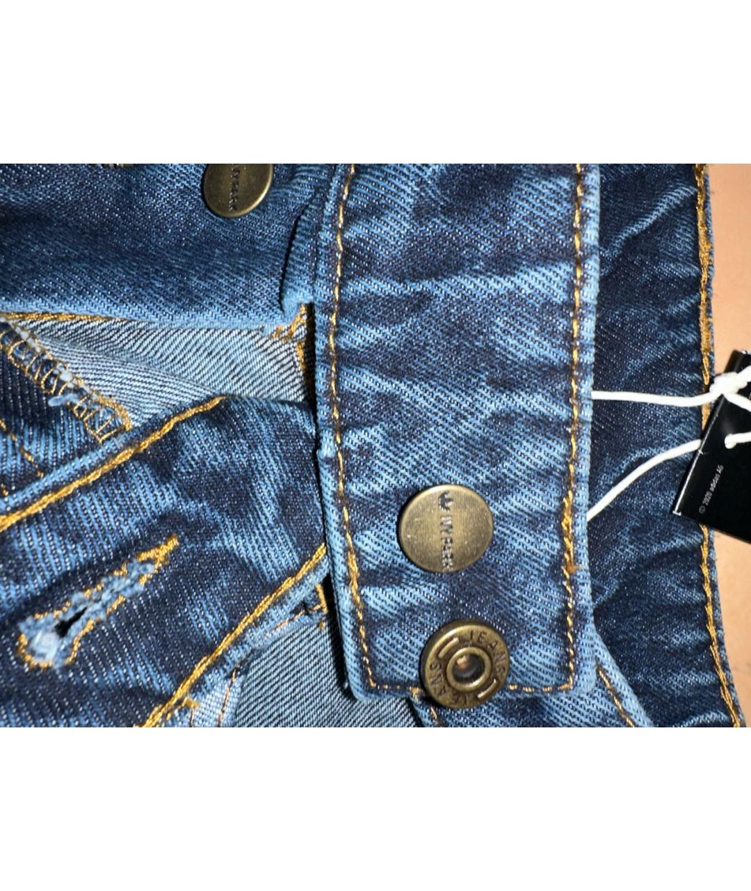 ADIDAS Темно-синие хлопковые прямые джинсы, фото 5