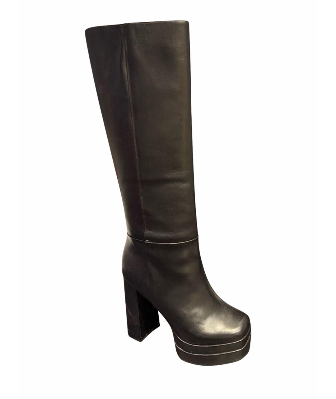 SANDRO Черные кожаные сапоги, фото 1