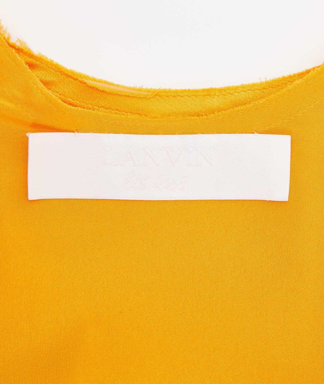 LANVIN Желтое шелковое повседневное платье, фото 2