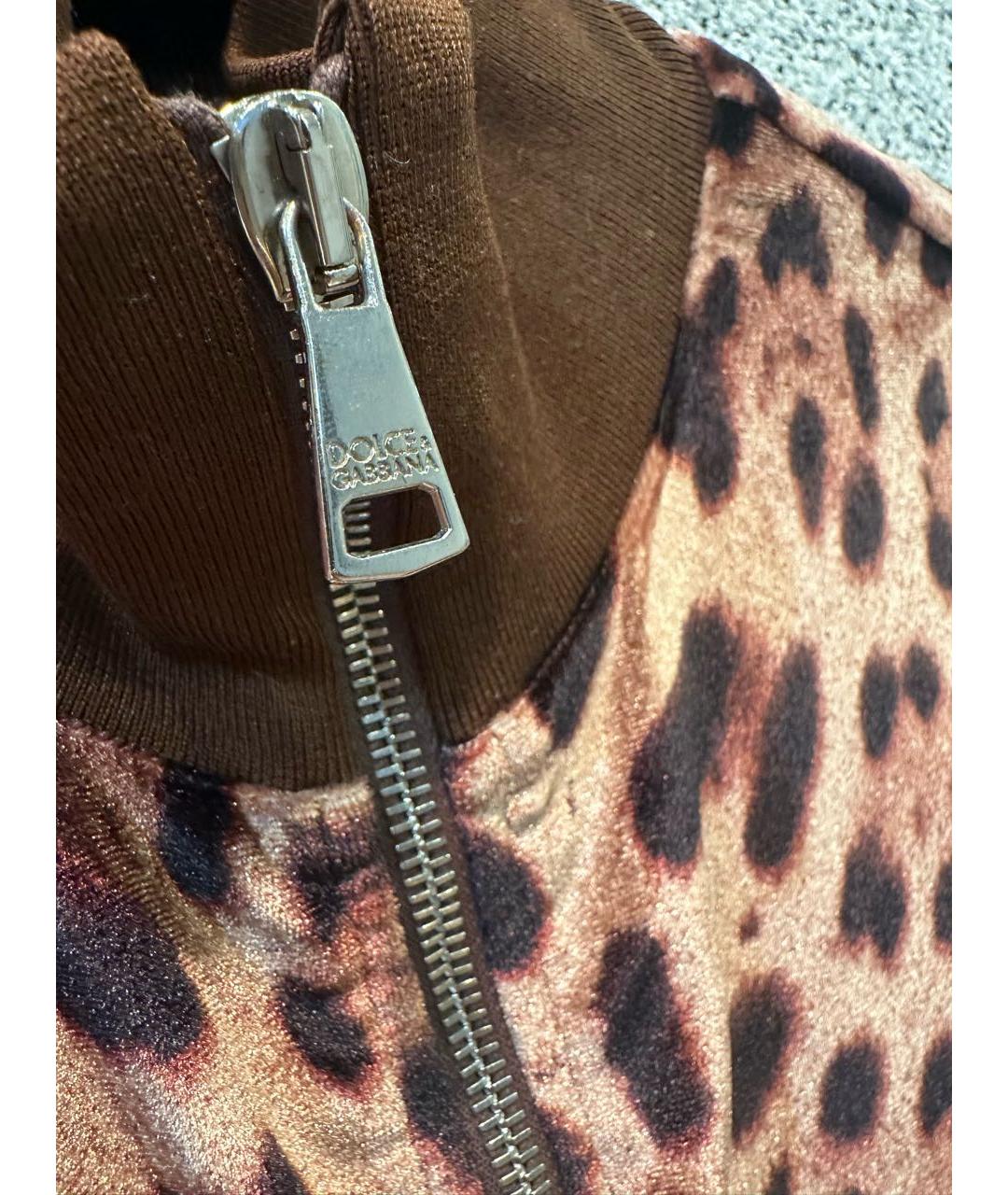 DOLCE&GABBANA Коричневая полиэстеровая куртка, фото 5