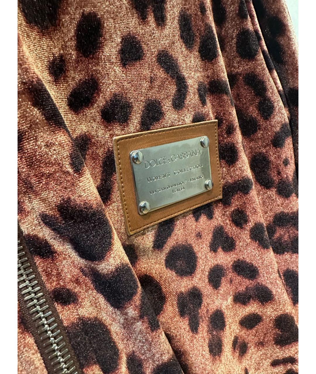 DOLCE&GABBANA Коричневая полиэстеровая куртка, фото 3