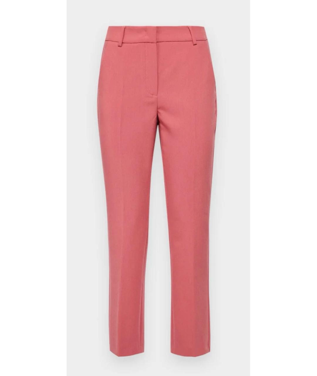 WEEKEND MAX MARA Розовые полиэстеровые прямые брюки, фото 9