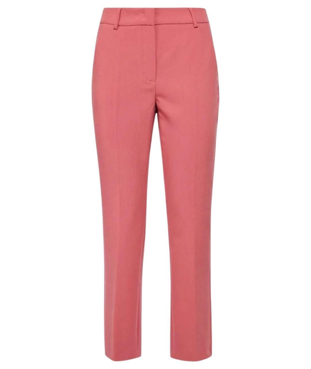 WEEKEND MAX MARA Розовые полиэстеровые прямые брюки, фото 1