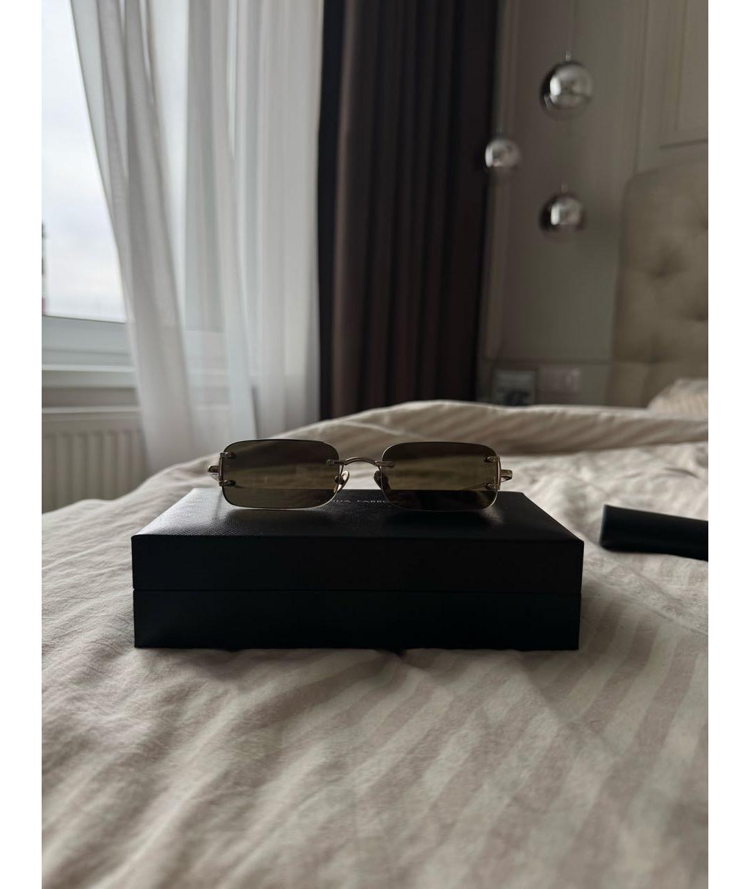 LINDA FARROW Коричневые металлические солнцезащитные очки, фото 8