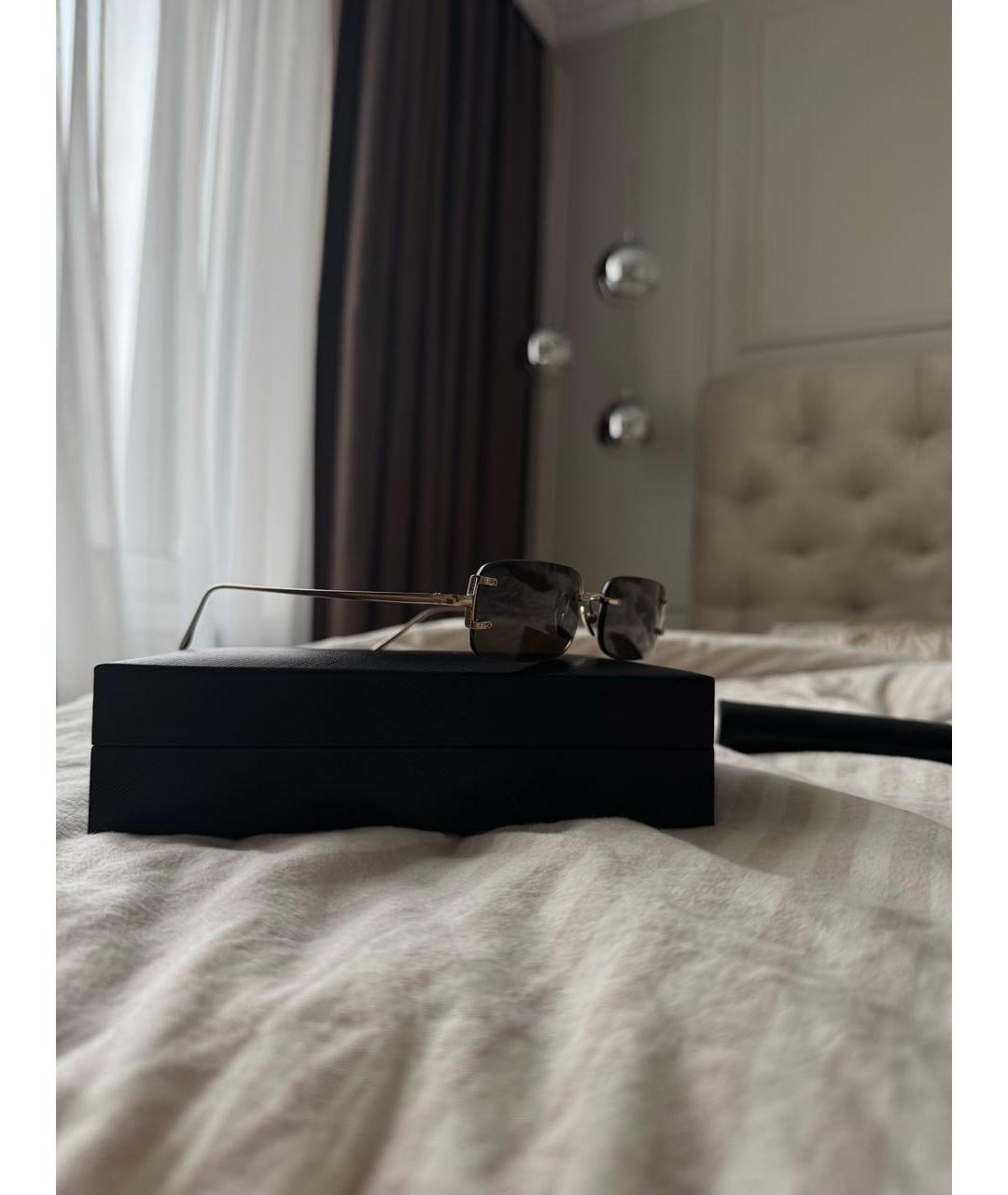 LINDA FARROW Коричневые металлические солнцезащитные очки, фото 2