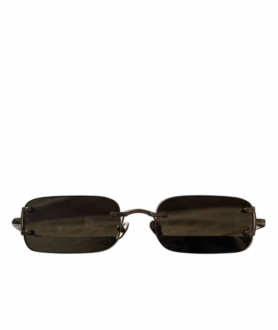 LINDA FARROW Коричневые металлические солнцезащитные очки, фото 1