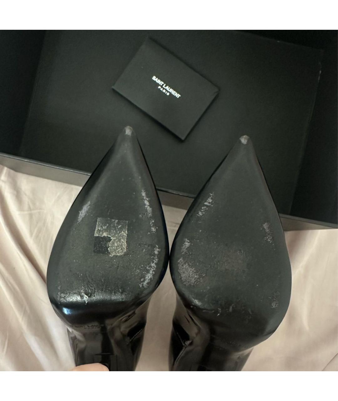 SAINT LAURENT Черные туфли из лакированной кожи, фото 4