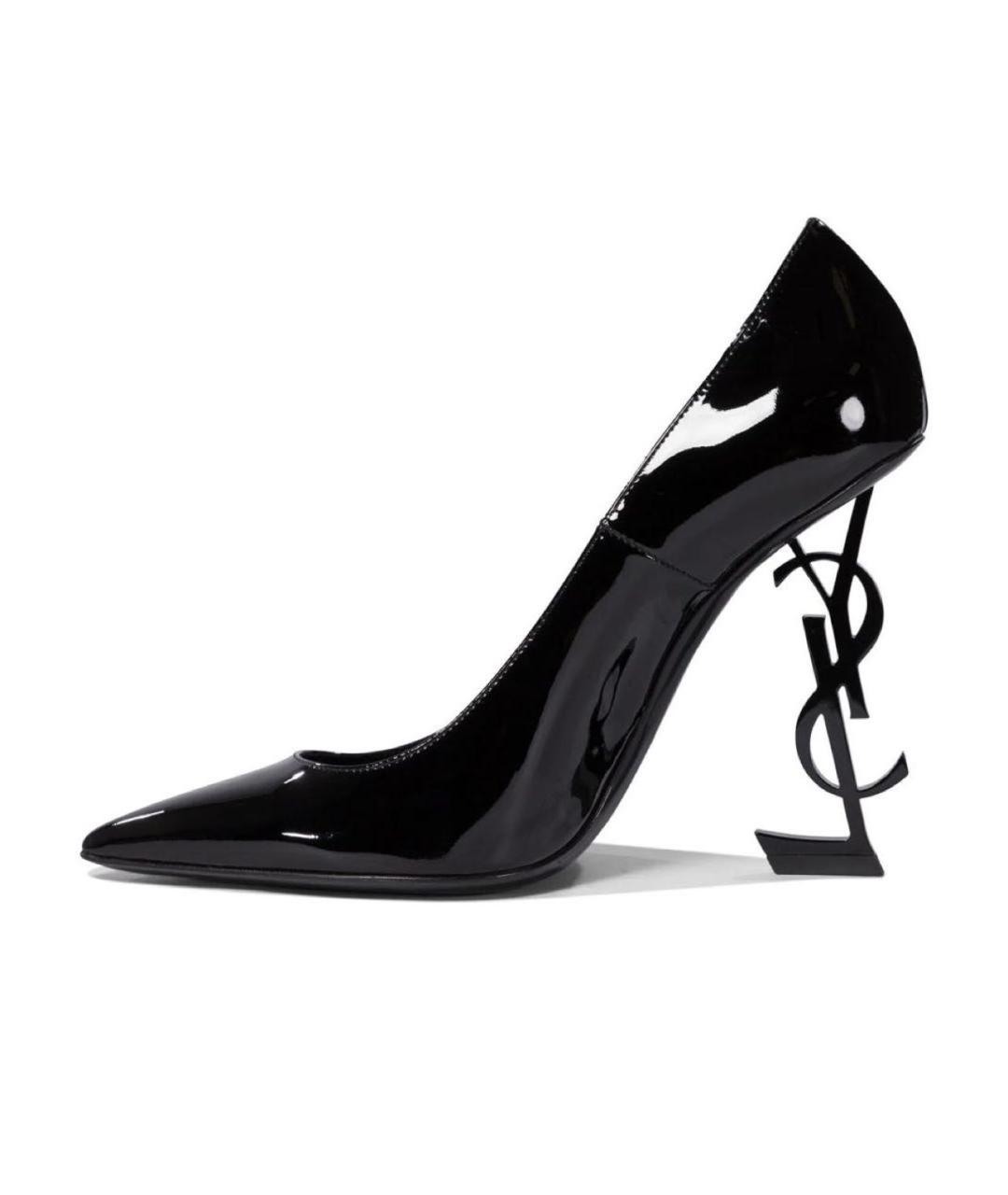 SAINT LAURENT Черные туфли из лакированной кожи, фото 5