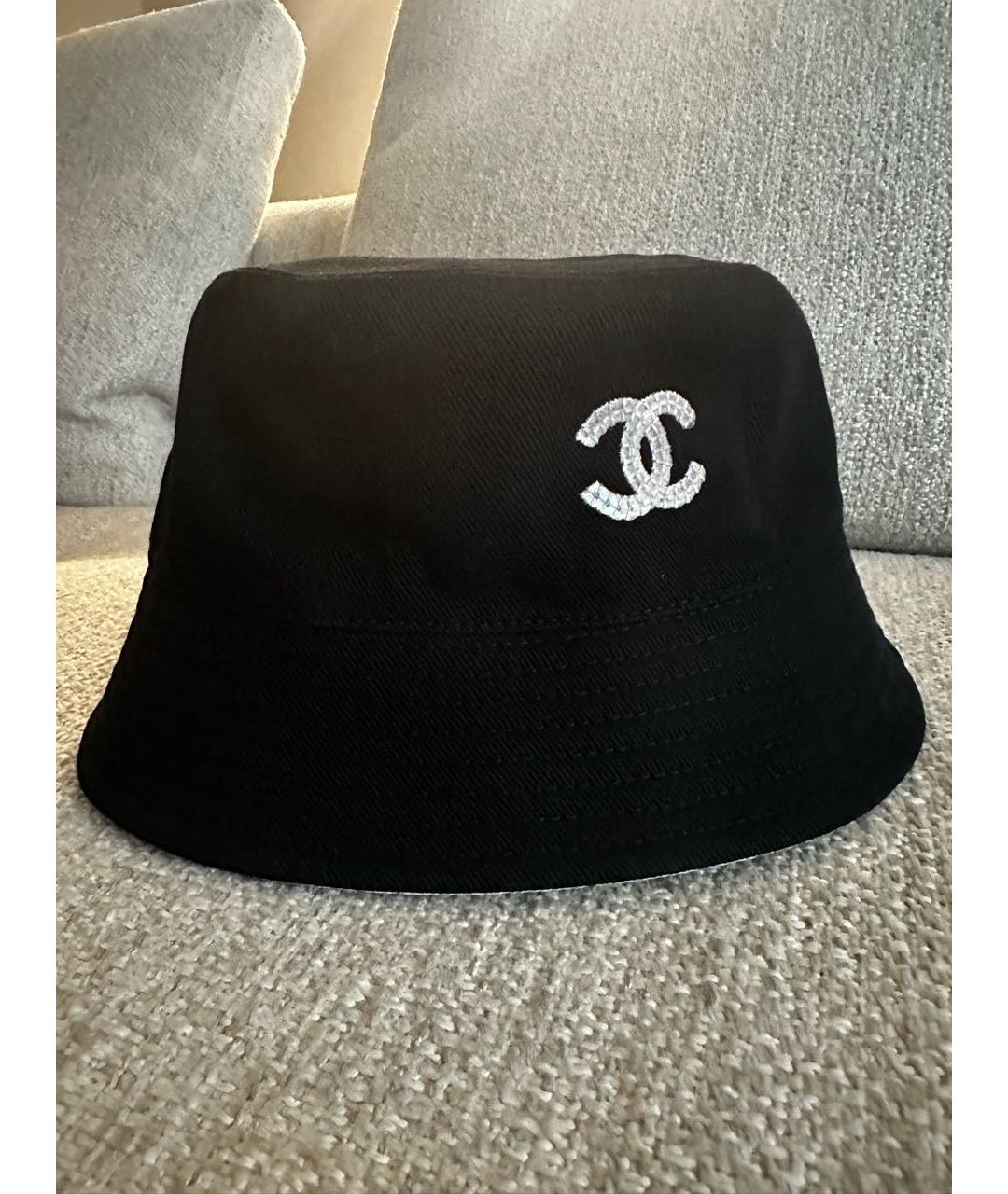 CHANEL Черная хлопковая панама, фото 7