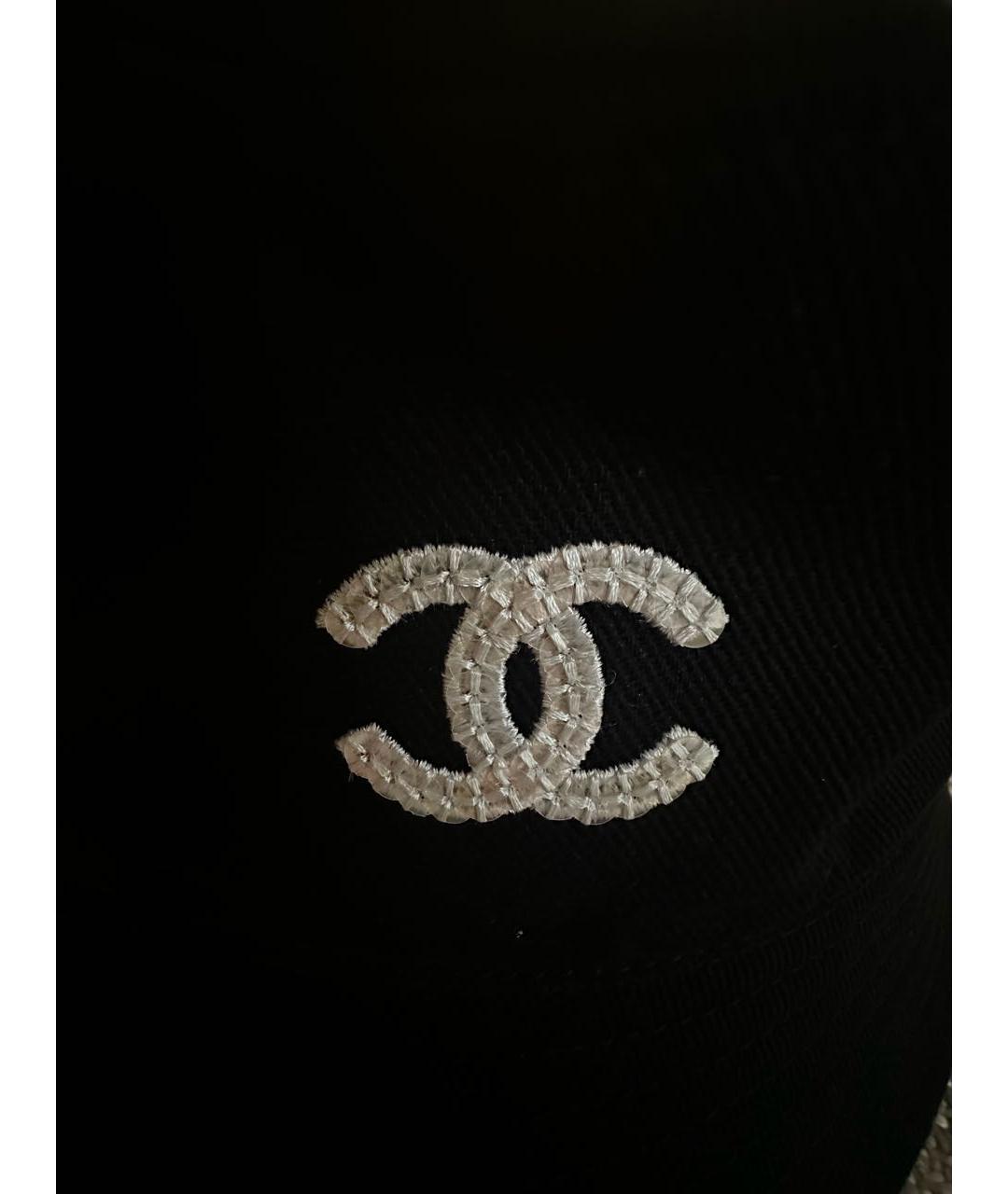 CHANEL Черная хлопковая панама, фото 4