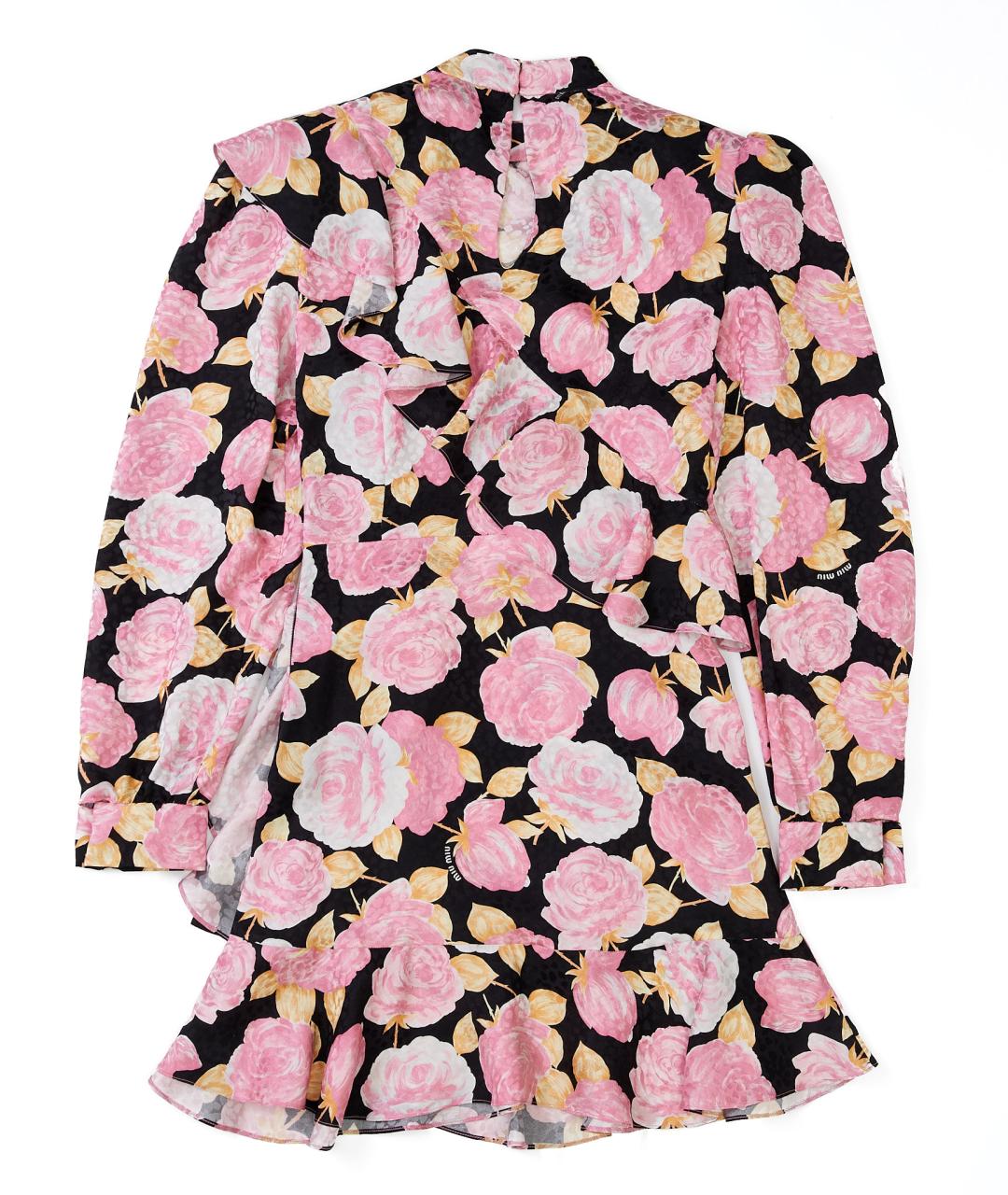 MIU MIU Розовое шелковое вечернее платье, фото 2