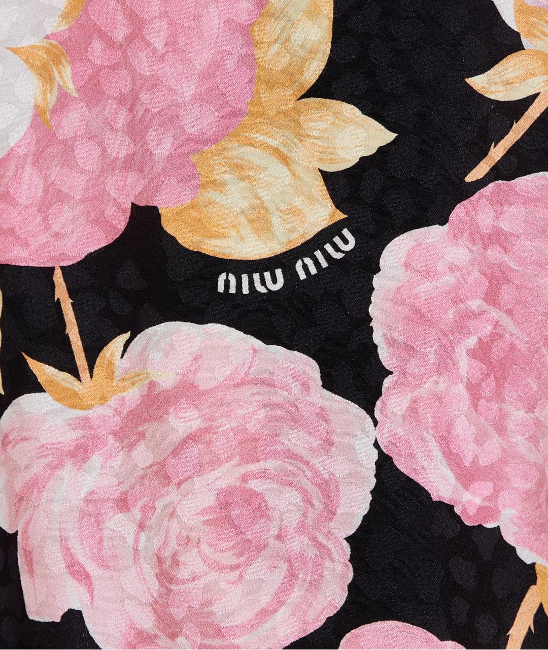 MIU MIU Розовое шелковое вечернее платье, фото 6