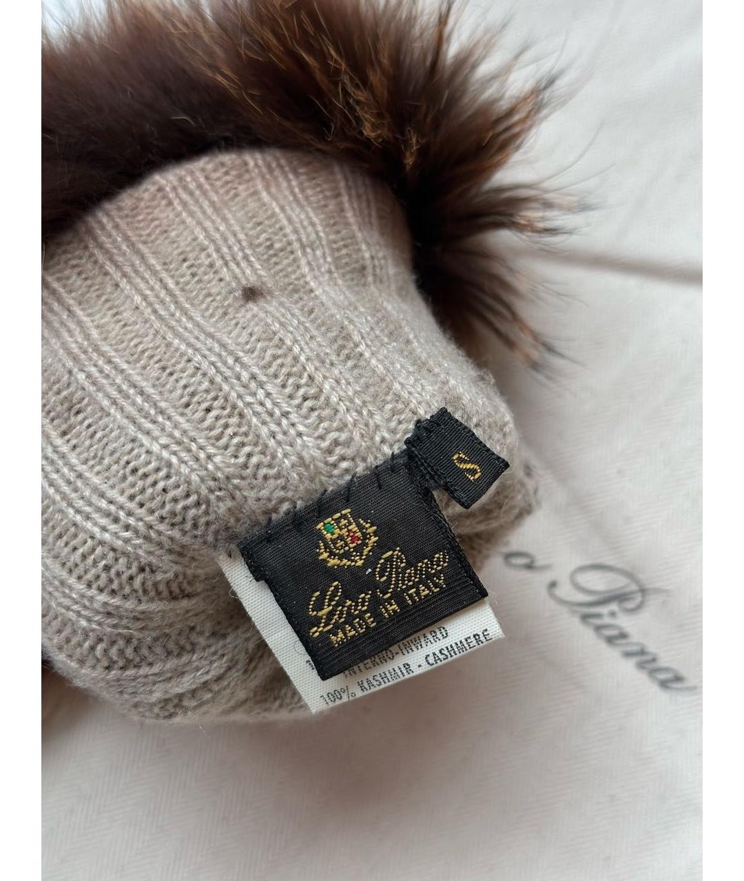 LORO PIANA Коричневые кашемировые перчатки, фото 5