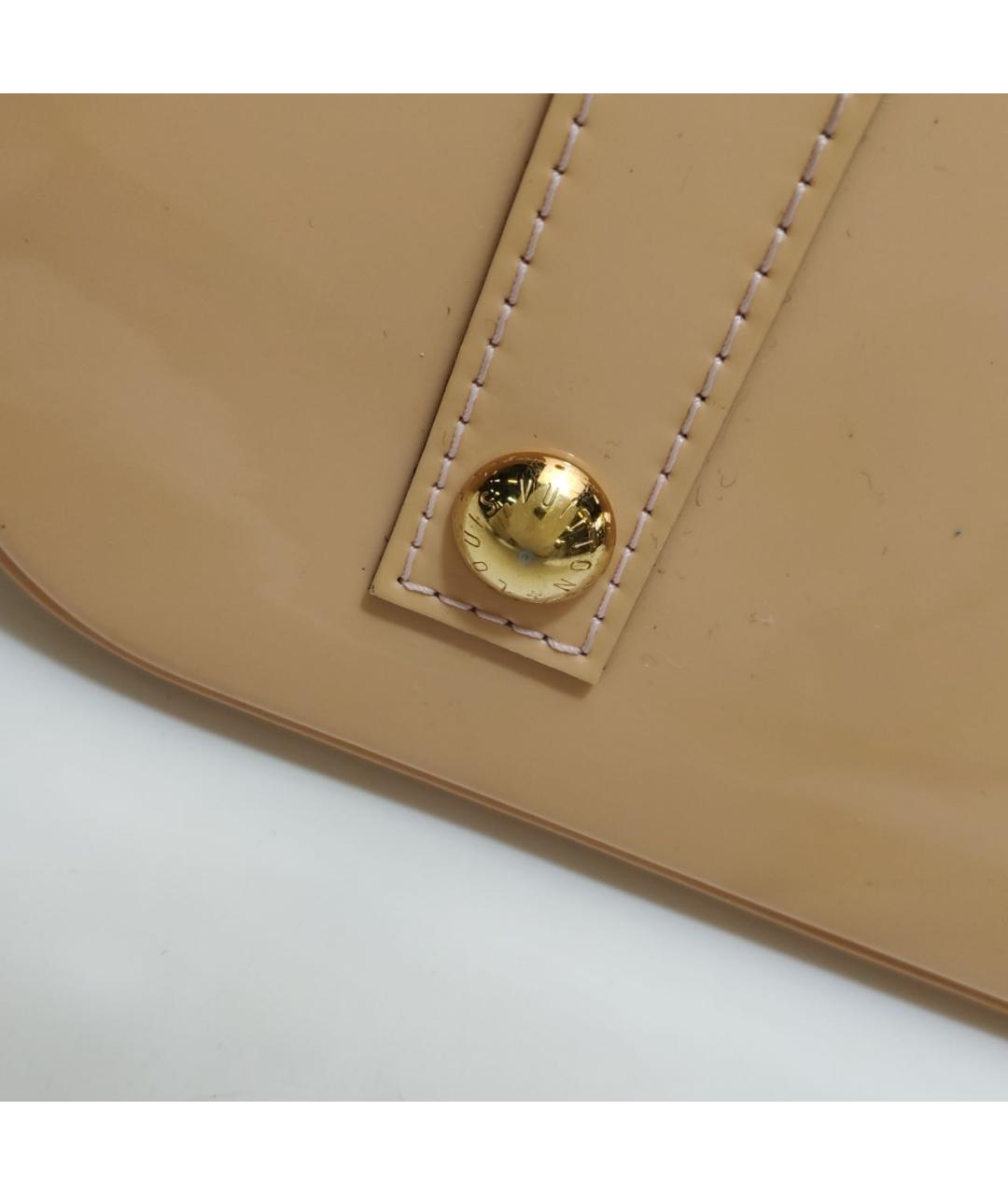 LOUIS VUITTON Бежевая кожаная сумка с короткими ручками, фото 6