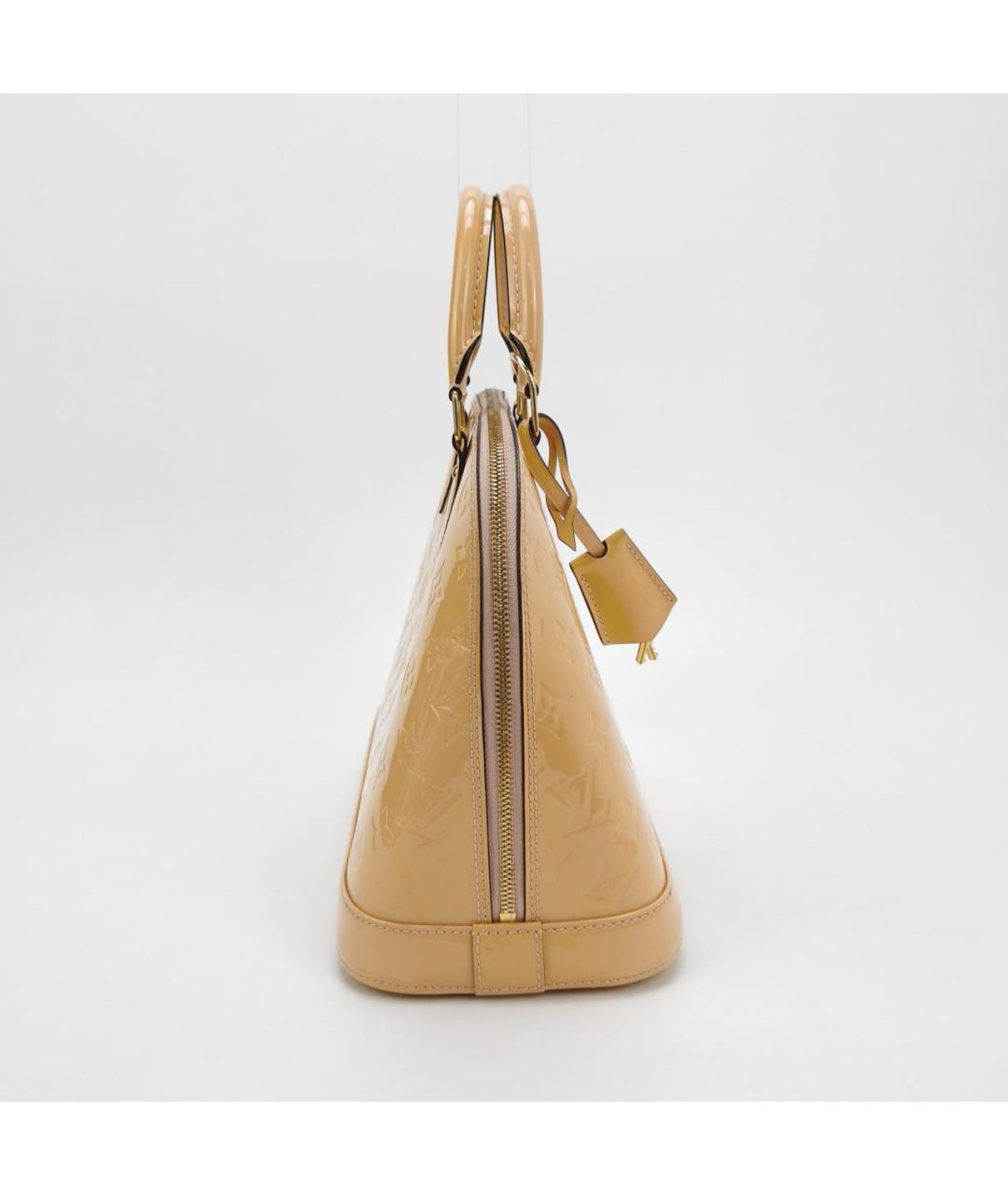 LOUIS VUITTON Бежевая кожаная сумка с короткими ручками, фото 4