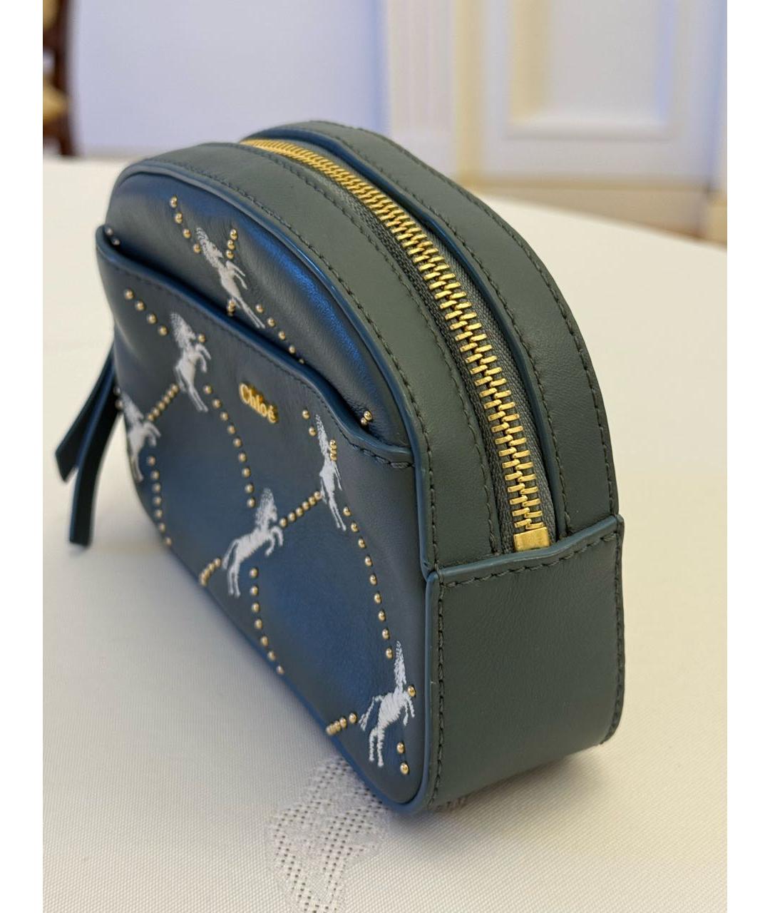 CHLOE Синяя кожаная поясная сумка, фото 2