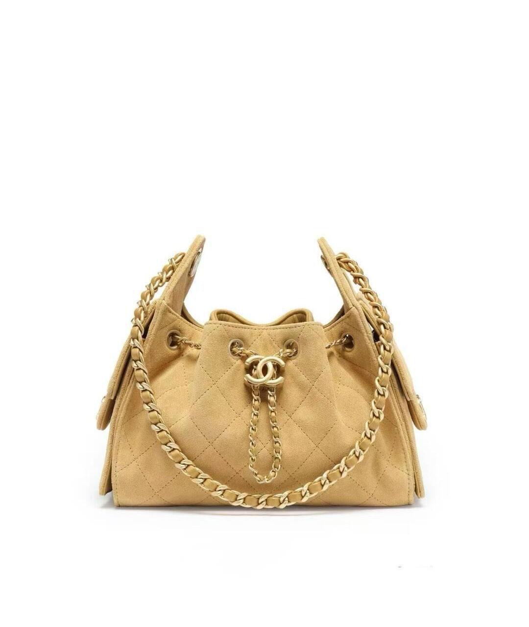 CHANEL Горчичная замшевая сумка через плечо, фото 2