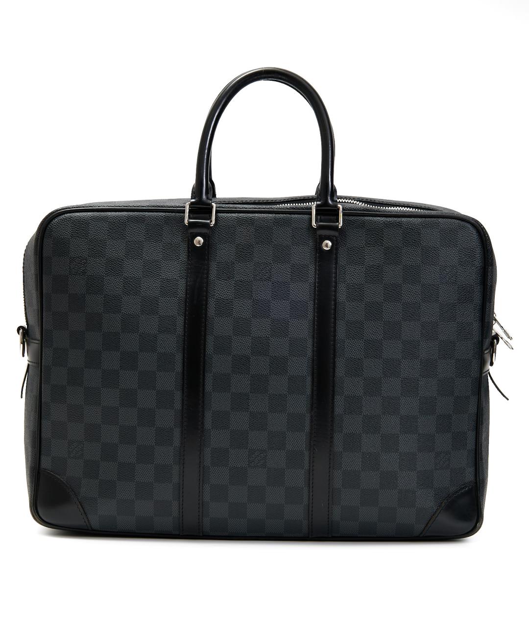 LOUIS VUITTON Черный кожаный портфель, фото 1