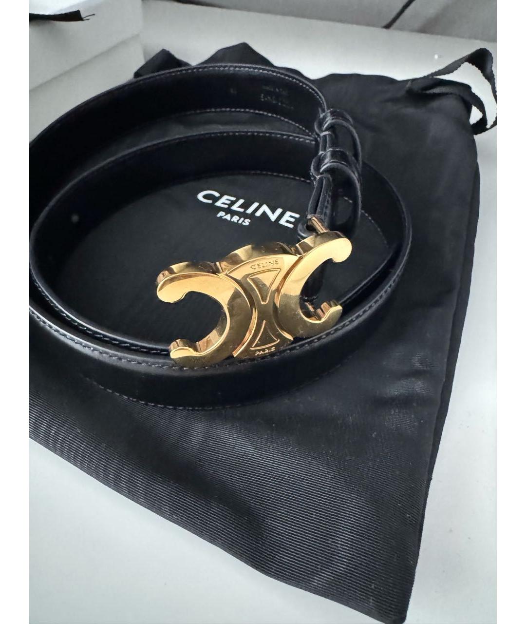 CELINE Черный кожаный ремень, фото 4