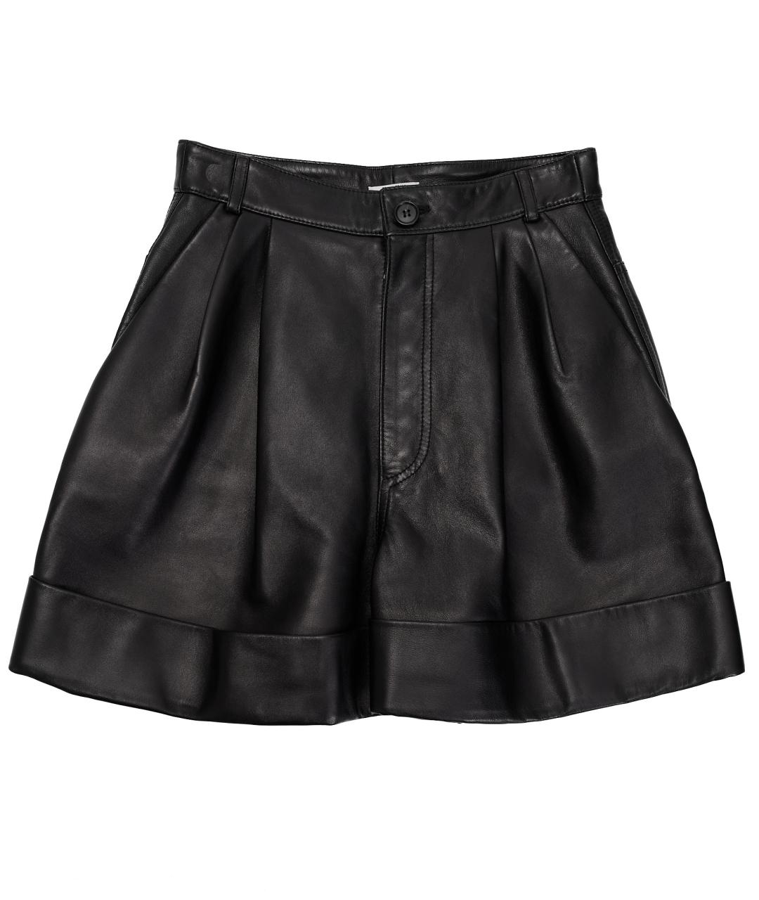 MIU MIU Черные кожаные шорты, фото 1