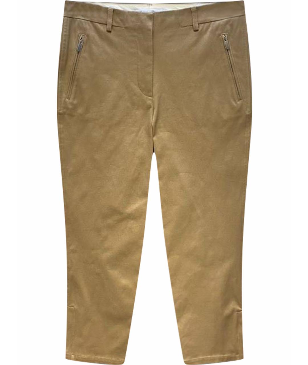 CHRISTIAN DIOR Бежевые хлопковые прямые брюки, фото 1