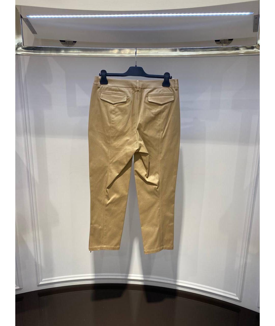 CHRISTIAN DIOR Бежевые хлопковые прямые брюки, фото 2