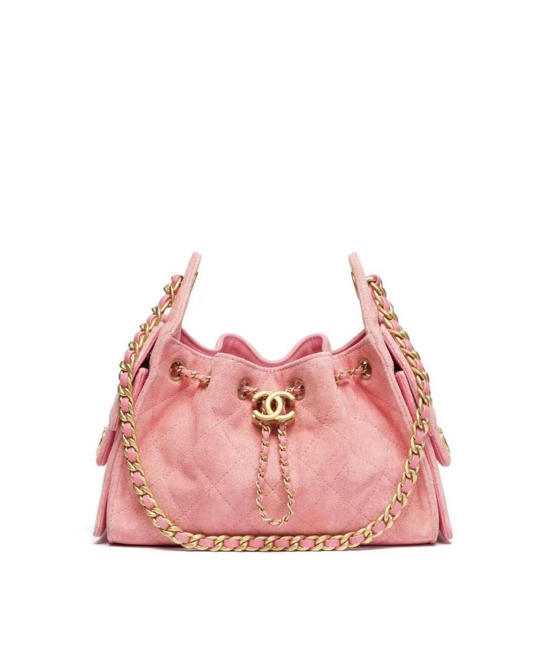 CHANEL Розовая замшевая сумка через плечо, фото 1