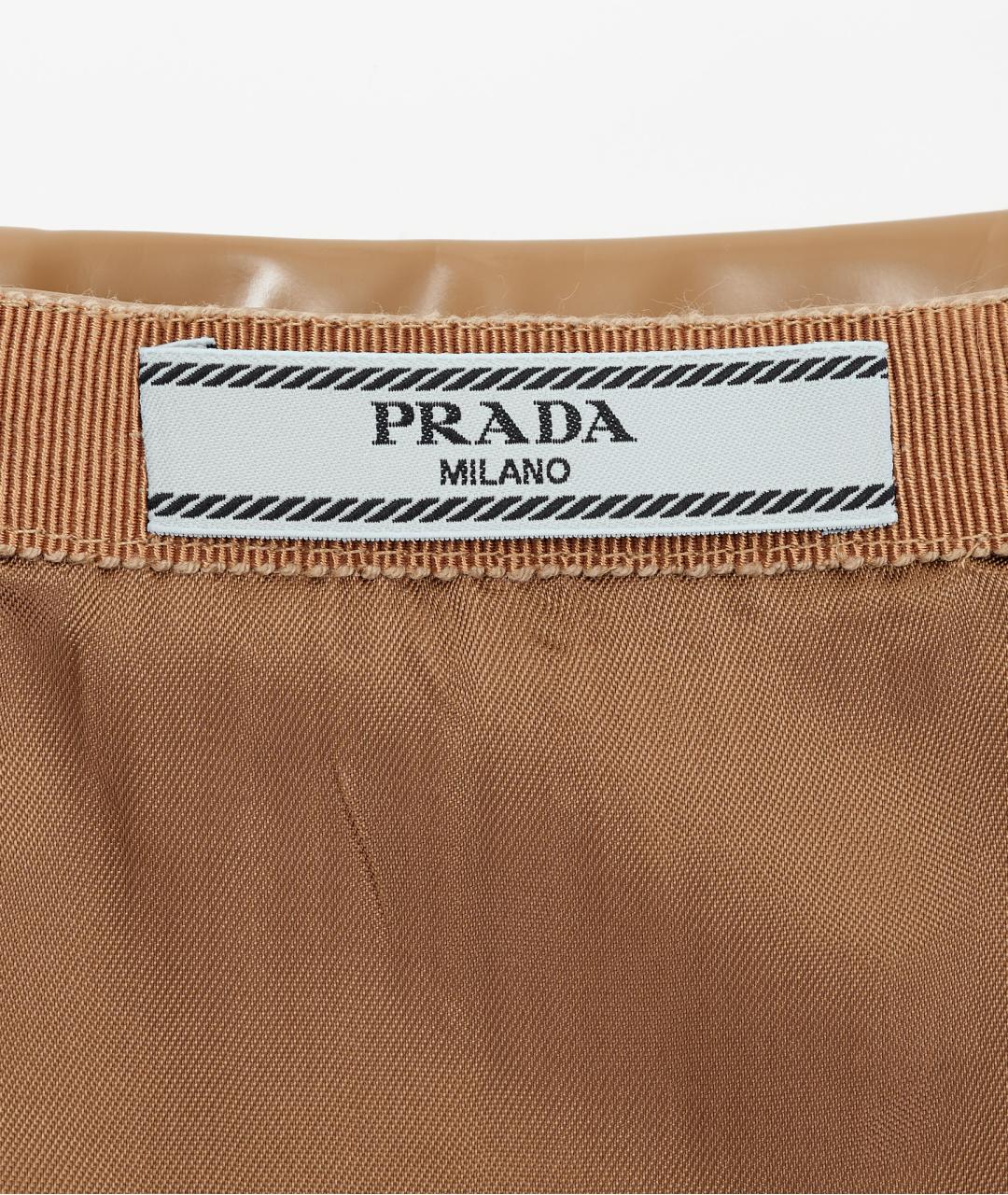 PRADA Коричневая полиэстеровая юбка миди, фото 5