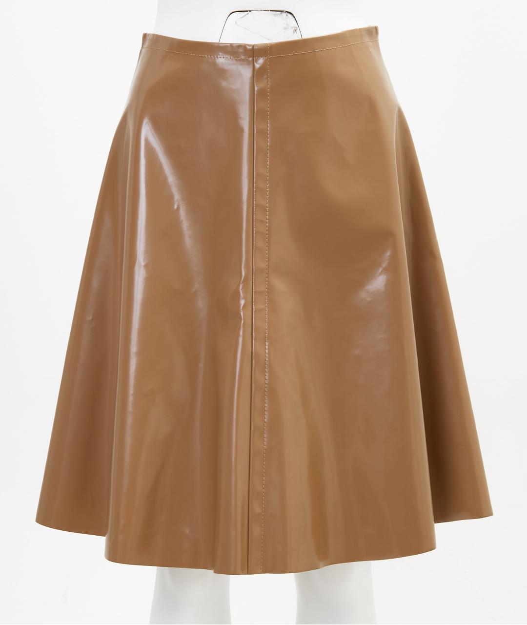 PRADA Коричневая полиэстеровая юбка миди, фото 8