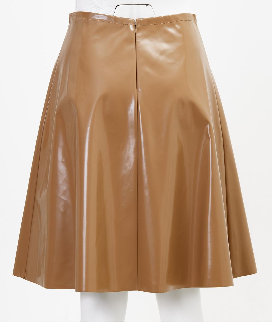 PRADA Коричневая полиэстеровая юбка миди, фото 2