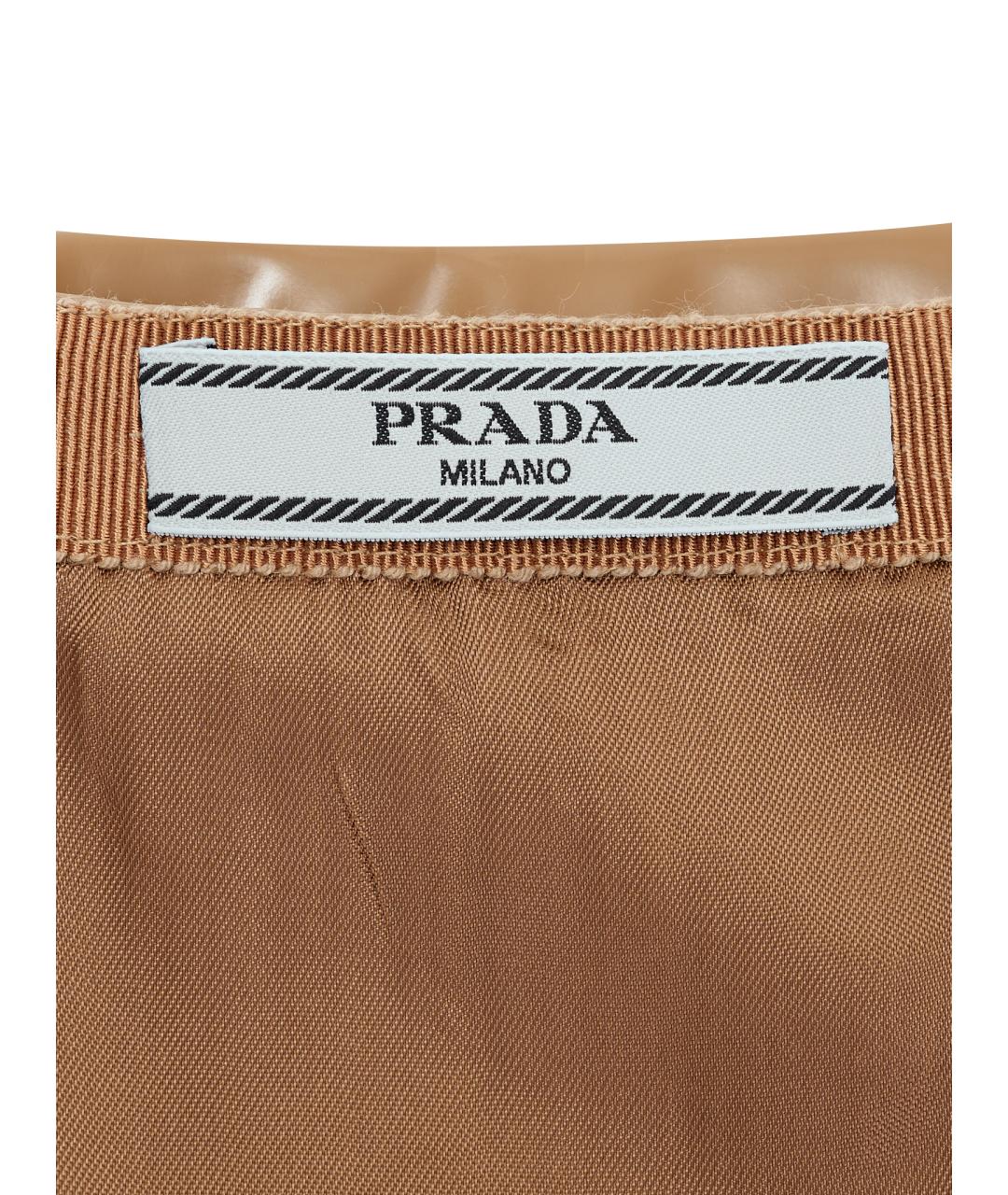 PRADA Коричневая полиэстеровая юбка миди, фото 12