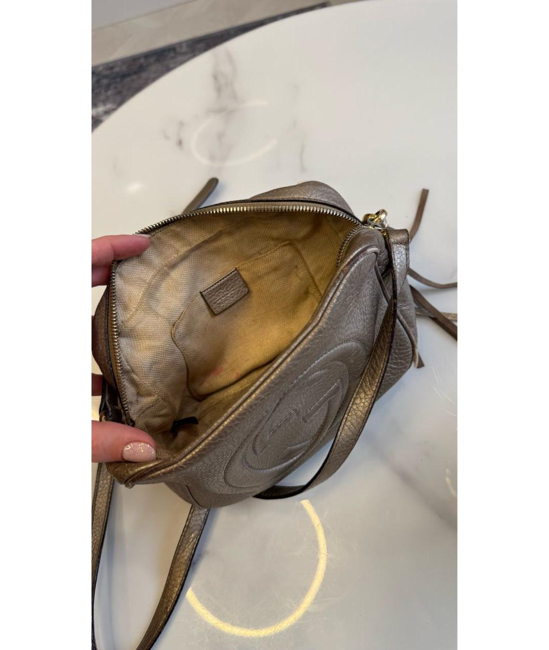 GUCCI Бежевая кожаная сумка через плечо, фото 4