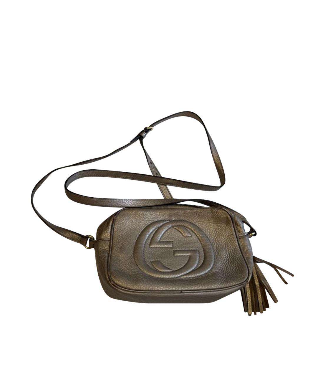 GUCCI Бежевая кожаная сумка через плечо, фото 1