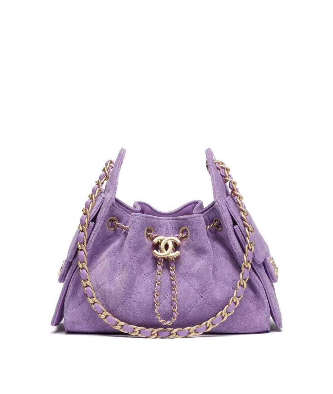 CHANEL Фиолетовая замшевая сумка через плечо, фото 1