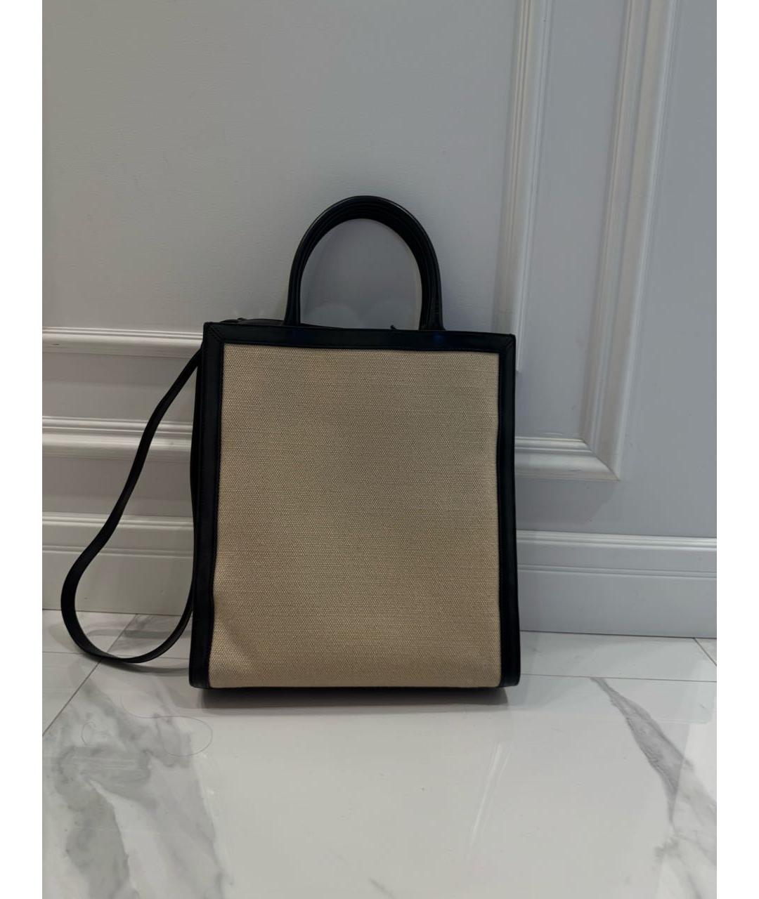 CELINE Бежевая кожаная сумка тоут, фото 3