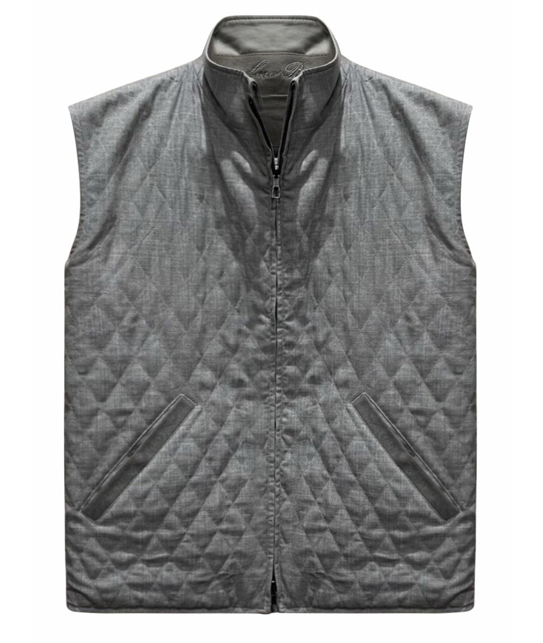 LORO PIANA Серый шерстяной жилет, фото 1