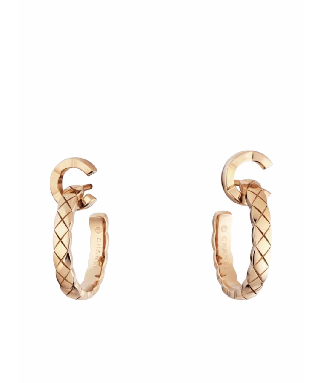 CHANEL Бежевые серьги из розового золота, фото 1