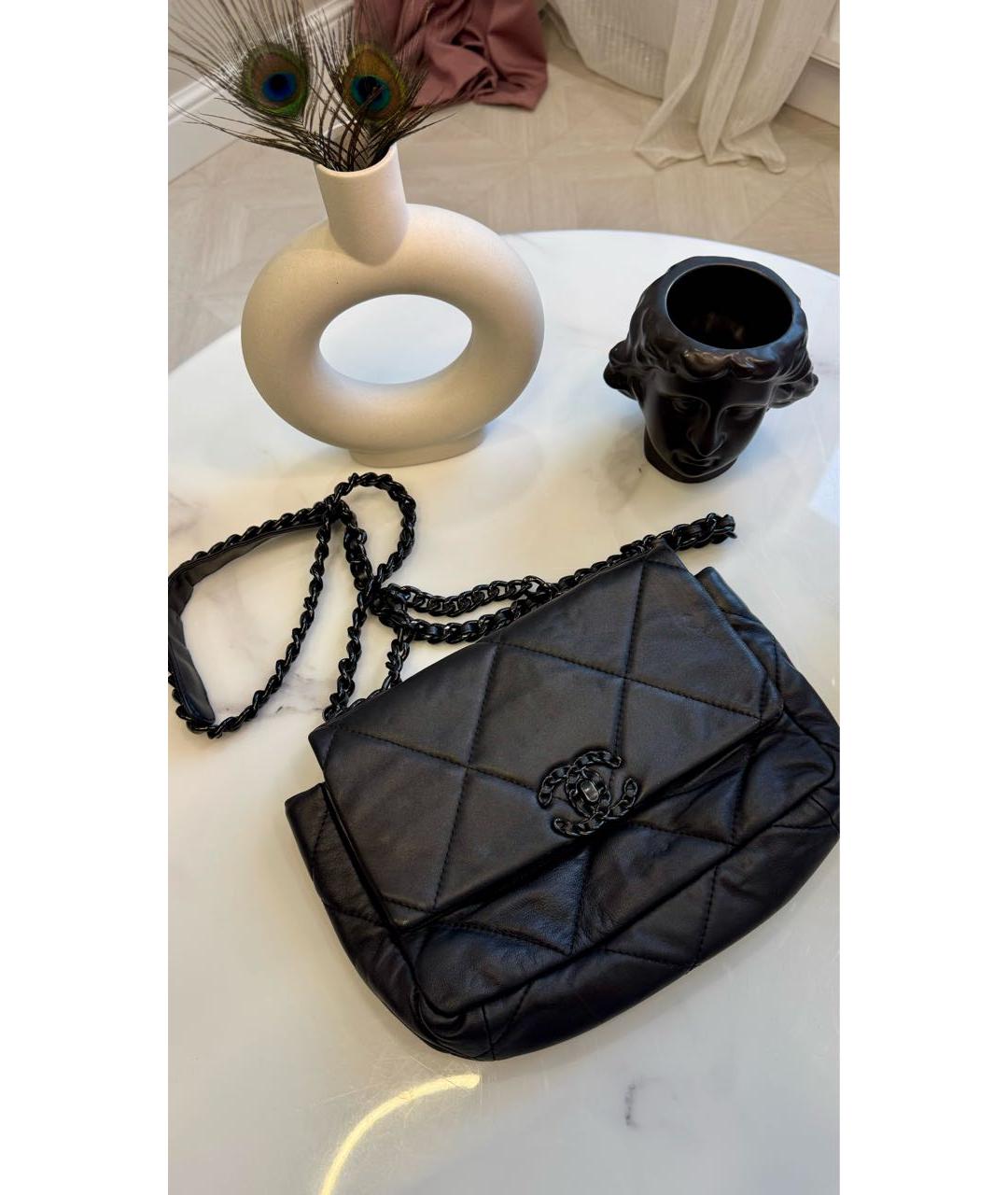 CHANEL Черная кожаная сумка через плечо, фото 7